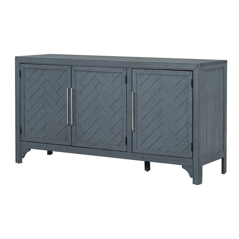 Madia/Mobile Contenitore a 3 Ante Grigio/Blu