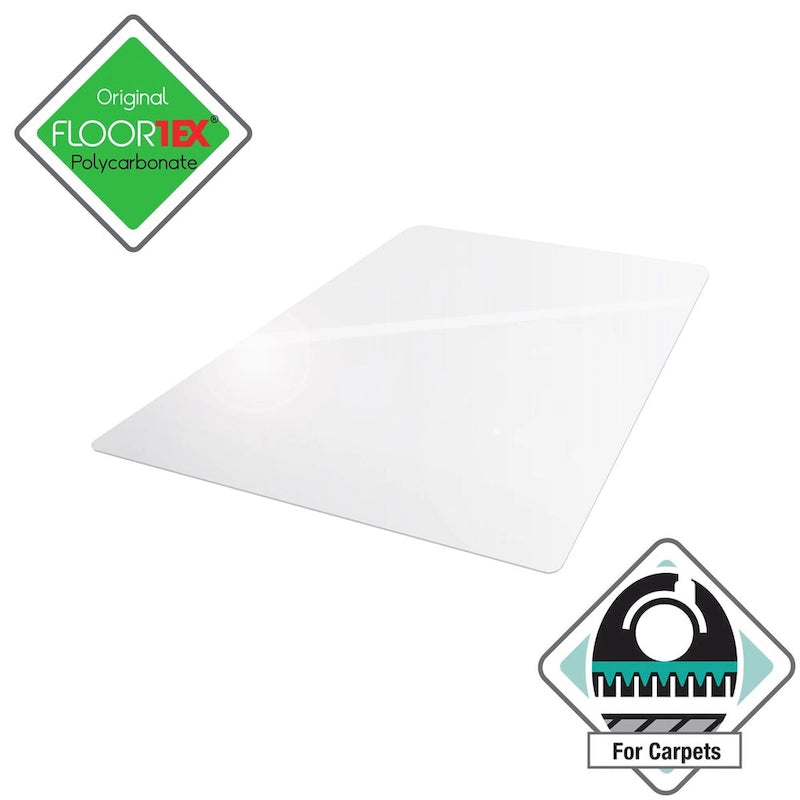 Tappeto sottomano trasparente rettangolare in policarbonato per 1 persona – 48" x 60"