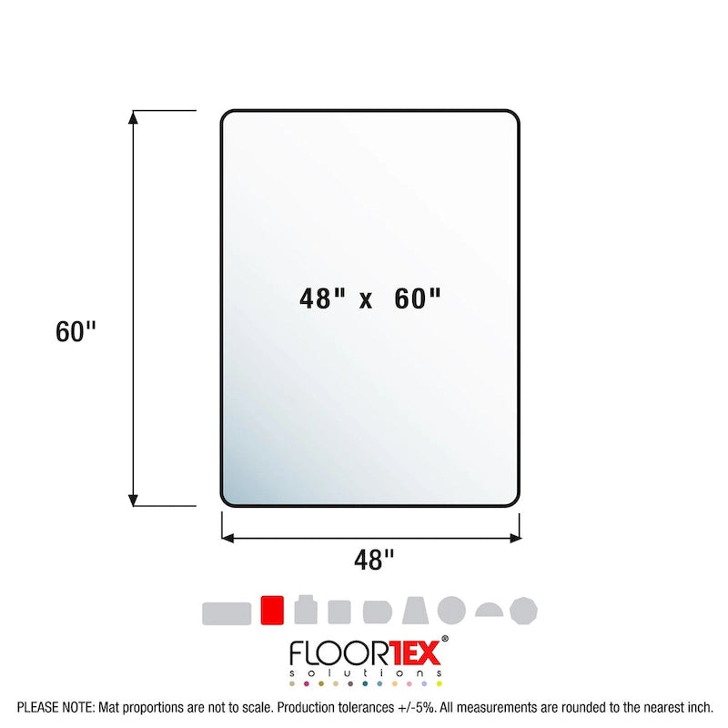 Tappeto sottomano trasparente rettangolare in policarbonato per 1 persona – 48" x 60"