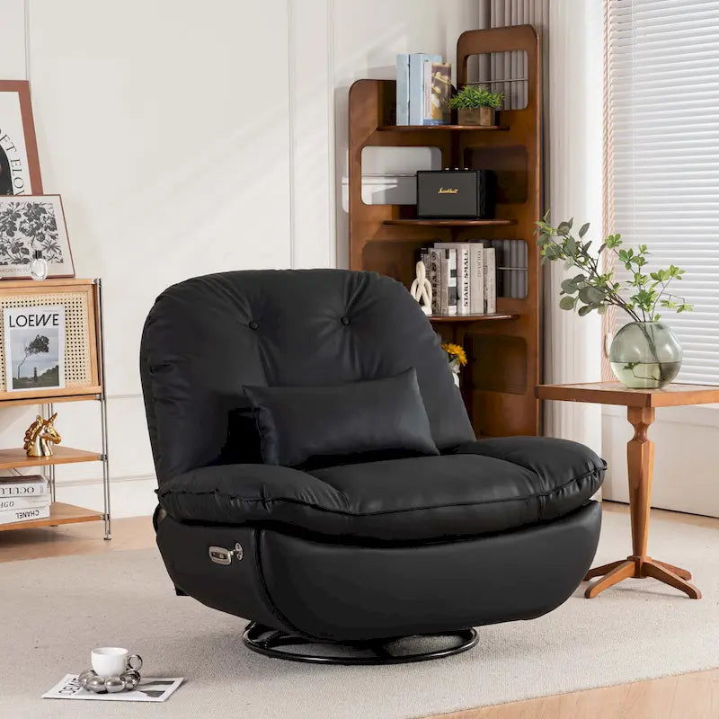 Poltrona Reclinabile Girevole Elettrica con Caricatore USB e Lettore Musicale Bluetooth