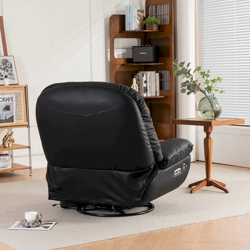 Poltrona Reclinabile Girevole Elettrica con Caricatore USB e Lettore Musicale Bluetooth