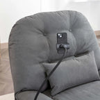 Poltrona Reclinabile Girevole Elettrica con Caricatore USB e Lettore Musicale Bluetooth