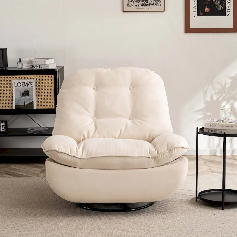 Poltrona Reclinabile Girevole Elettrica con Caricatore USB e Lettore Musicale Bluetooth